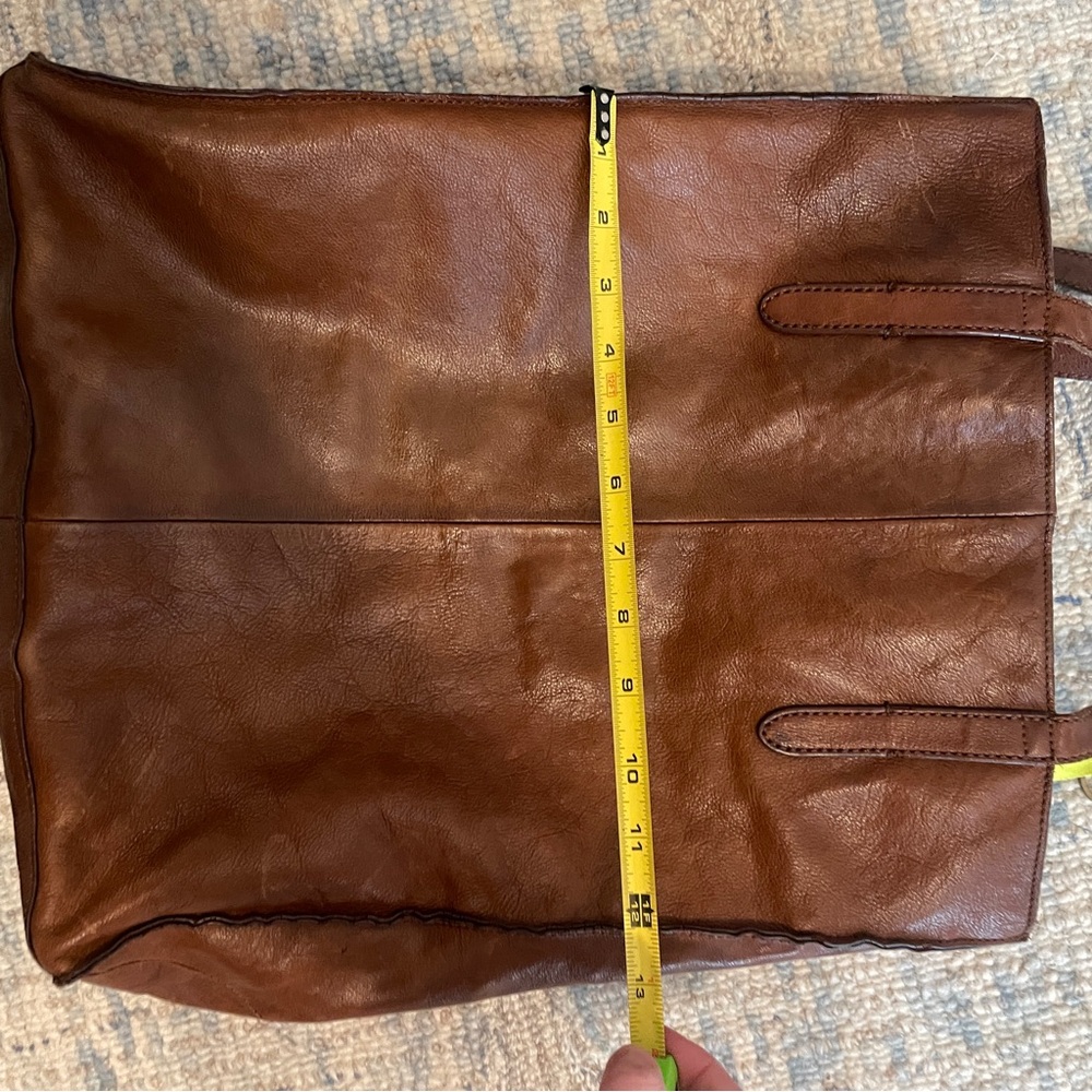 J. Crew Brown Pebble Leather Tote Bag - Picture 6 of 7